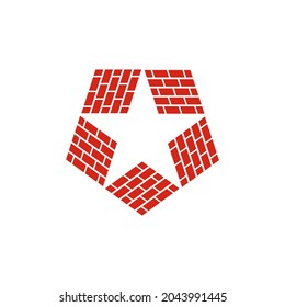 Star brick construction logo template design