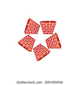 Star brick wall logo template design