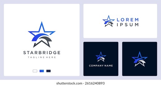 Star bridge logo design template