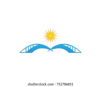 Star bridge logo design template