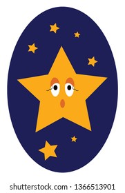 Star in a bright blue sky vector or color illustration