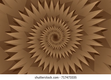 Star brown abstract vector pattern, Concentric star shapes - brown