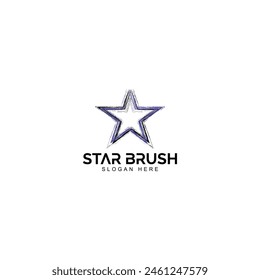 Star Brush Logo Design Vektorgrafik Konzept