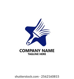 star brush logo design vector