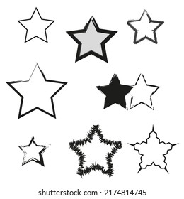 Star brush in watercolor style. Grunge texture. Vector illustration. stock image.