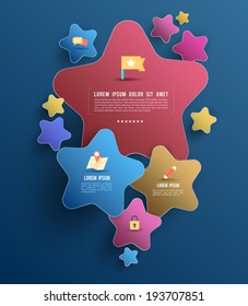Star bubble banner with flat icons. Can use for business concept, web and printing.