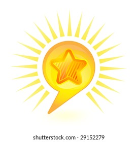 star bubble on white background