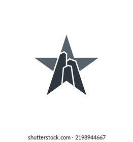 Diseño con el logotipo de torre de la estrella y del edificio. Ilustración vectorial.