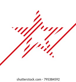 star built from a red line vector editable envelope effect