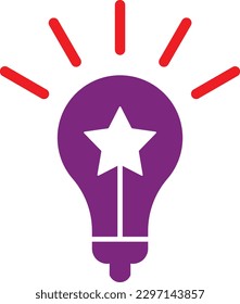 star bulb creative idea brain Flat