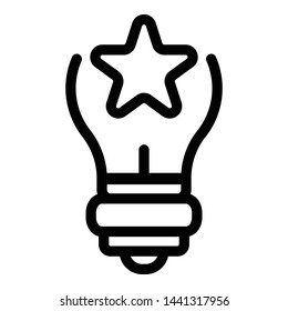 Star bulb icon. Outline star bulb vector icon for web design isolated on white background