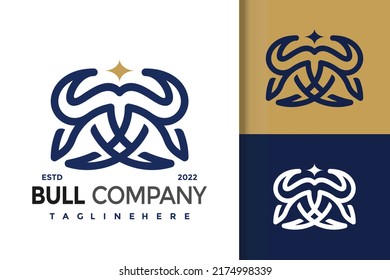Star Bull Horn Logo Design, Brand Identity logos vector, modern logo, Logo Designs Vector Illustration Template