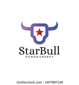 Star Bull Logo Design Template Inspiration - Vector