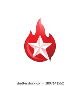 Logo-Illustration von Star and Burning Fire Flame