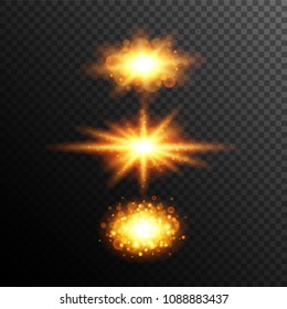 Star burs. Explosion effect. Sun light. Rays of light. Magic.