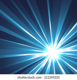 Star burst background in blue
