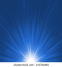 Star burst blue and white flare. EPS 8 vector file included