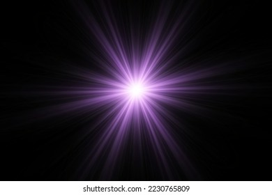 The star burst with brilliance, glow bright star, purple glowing light burst on a transparent background, violet sun rays, golden light effect, flare of sunshine with rays, vector illustration, eps 10