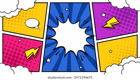 fondo abstracto de cómic de la explosión de la estrella