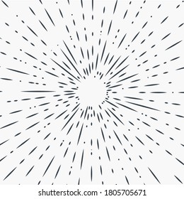Star burst design element on white background. Sun burst, star burst sunshine. Radiating from the center of thin beams, lines