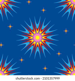 Star burst design seamless repeat pattern - Vector Illustration