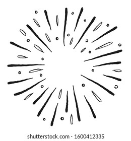 Star burst doodle. Hand drawn sunburst vector illustration.