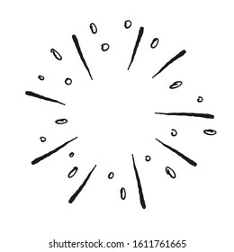 Star Burst Doodle. Hand Drawn Sunburst Vector Illustration.