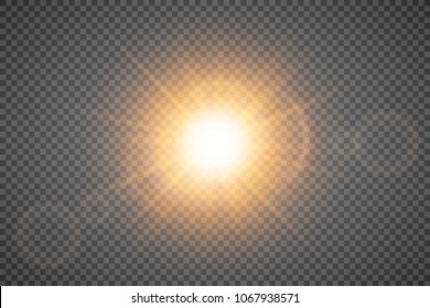 Star burst with dust and sparkle isolated. Glow light effect with rays and shine particles.