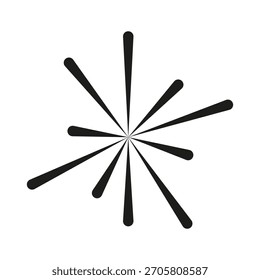 Elemento de explosión de estrella. Vector gráfico de fuegos artificiales. Forma de explosión dinámica. Efecto de luz simple.