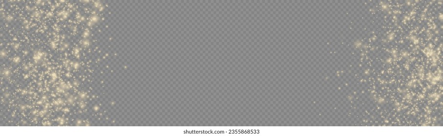 Star burst gold sparkles. Sparkling magical dust particle. Defocused Christmas background. Yellow sparks glitter special blur bokeh effect. Lens flare light sparkle, shiny glittering glow stars vector