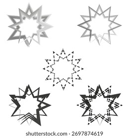 Star burst icon. Gray vector pattern. Radial explosion shape. White background display. EPS 10.