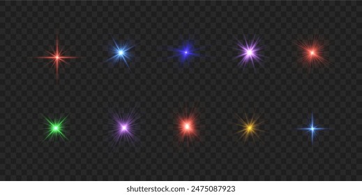 Star burst with light, white sun rays.	