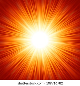 Star Burst Red And Yellow Fire. EPS 8 Vector File Included