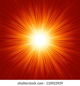 Star Burst Red And Yellow Fire. EPS 8 Vector File Included