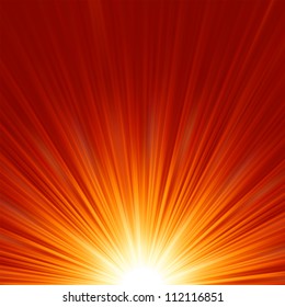 Star Burst Red And Yellow Fire. EPS 8 Vector File Included