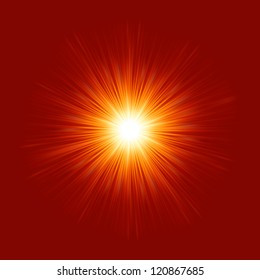 Star burst red and yellow fire. EPS 8 vector file included