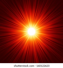 Star Burst Red And Yellow Fire. EPS 10 Vector File Included