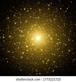 Star burst space background with sparkles. Shine Light effect