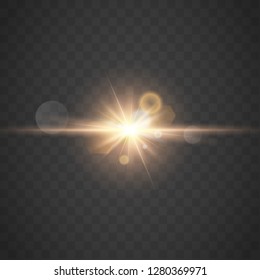 Star burst with sparkle isolated. Glow light effect with rays. Vector illustration. - Vector