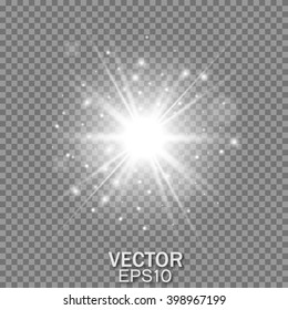 Star Burst With Sparkles. Glow Light Effect. Vector Illustration EPS10