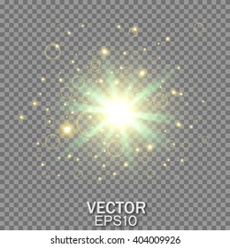 Star burst with sparkles. Glow light effect. Vector illustration EPS10