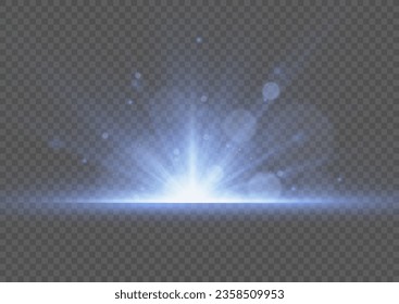 Star burst with sparkles. Yellow glow sparkling texture. Magical star dust sparks in explosion on black background. Vector magic white and blue rays glow light effect. Fast motion bokeh effect.