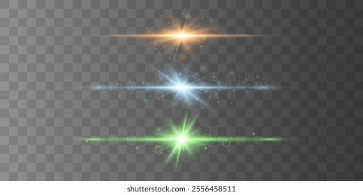 Star burst with sparkles.Light effect.On a transparent background.Vector illustration.