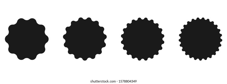 Star burst sticker set. Black flat price tags explosion silhouettes, starburst retro sale badge. Vector illustration. Star blank label, stickers emblem Set of starburst badges Sunburst stickers. 