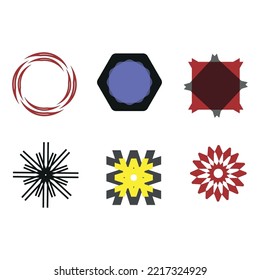 Star Burst Sticker Set In Various Shape. Vector Illustration