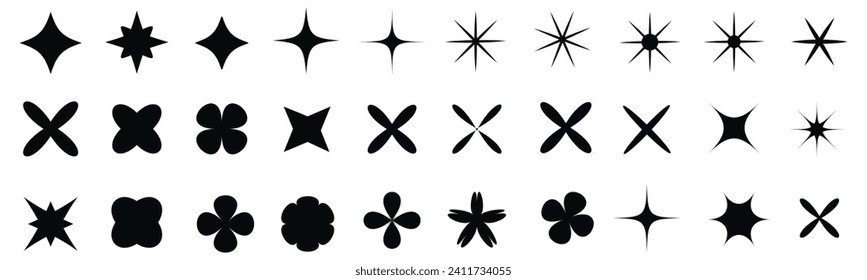 Star burst sticker vector set. Stars collection. Starburst flower sale badge. Star blank label, stickers emblem. Shine symbol illustration. Sun ray frames, quality signs, sale icon, star icons.