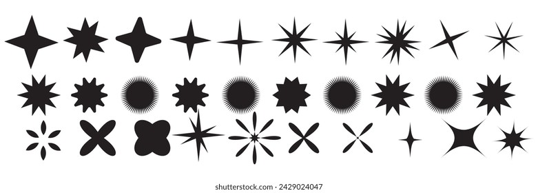  Star burst sticker vector set. Stars collection. Star icons. Starburst flower sale badge. Star blank label, stickers emblem. Shine symbol illustration. Sun ray frames, quality signs, sale icon