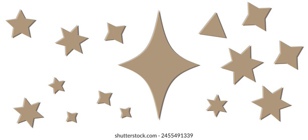 Star burst sticker vector set. Stars collection. Star icons. Starburst flower sale badge. Star blank label, stickers emblem. Shine symbol illustration. Sun ray frames, quality signs, sale icon