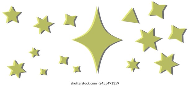 Conjunto de Vector de etiqueta engomada Star burst. Colección de estrellas. Iconos de estrellas. Insignia de venta de flores Starburst. Etiqueta en blanco estrella, emblema de pegatinas. Ilustración de símbolo de brillo. Marcos de rayos solares, signos de calidad, icono de venta