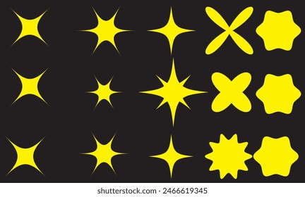  Star burst sticker vector set. Stars collection. Star icons. Starburst flower sale badge. Star blank label, stickers emblem. Shine symbol illustration. Sun ray frames, quality signs, sale icon